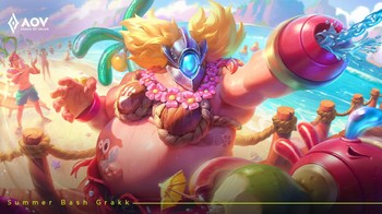 Summer Bash Grakk merupakan skin terbaru berdasarkan vote dari Challengers Tanah Air. (Foto: Garena)