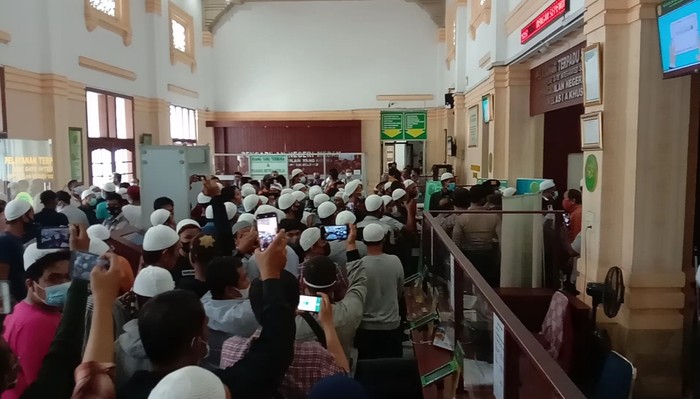 Suasana kericuhan di PN Medan (Ahmad Arfah-detikcom)