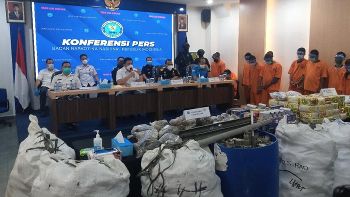 BNN ungkap 6 kasus peredaran narkoba di Aceh hingga Jakarta (Foto: Kadek/detikcom)