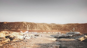 Jika kita membangun bangunan seperti di Bumi, bangunan akan cenderung meledak karena tekanan, kata pendiri ABIBOO Alfredo Muñoz. Foto: ABIBOO studio / SONet