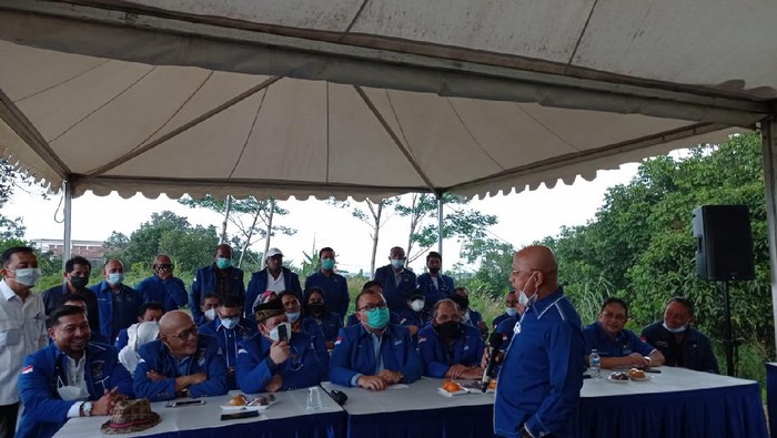 Konferensi Pers Partai Demokrat kubu Moeldoko di Hambalang (Foto: Sachril/detikcom)