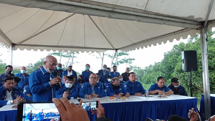 Konferensi Pers Partai Demokrat kubu Moeldoko di Hambalang (Foto: Sachril/detikcom)