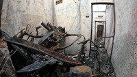 Ada empat petak kontrakan yang hangus terbakar. (Andhika Prasetia/detikcom)