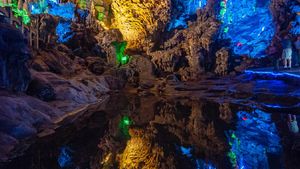 China Punya Gua Pelangi Cantik di Tengah Hutan Bambu