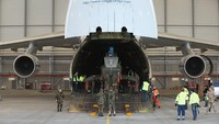 Hanya satu pesawat Antonov An-225 yang pernah dibangun oleh perusahaan Antonov yang berbasis di Kiev. Getty Images/Sean Gallup