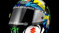 Bukan dalam bentuk mahkota sesungguhnya, mahkota raja MotoGP 2020 ini digambarkan dalam helm balap untuk musim 2021. Foto: Dok. AGV Helmet