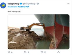 Meme Kocak Kapal Raksasa Nyangkut di Terusan Suez