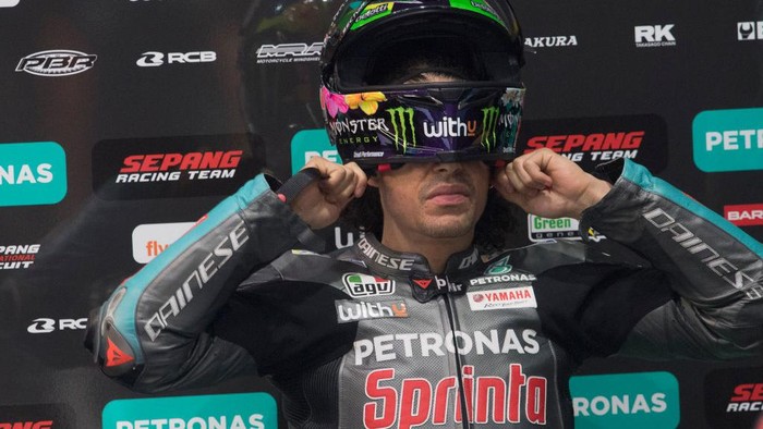 DOHA, QATAR - MARCH 26: Franco Morbidelli of Italy and Petronas Yamaha SRT prepares to start  in box during the MotoGP of Qatar - Free Practice at Losail Circuit on March 26, 2021 in Doha, Qatar. (Photo by Mirco Lazzari gp/Getty Images)