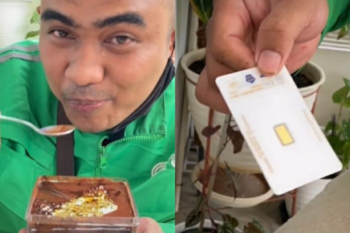 driver ojol diajak makan dessert box dan beruntung dapat emas batangan