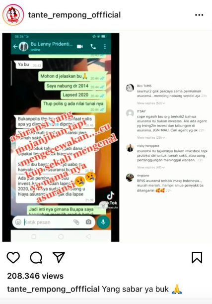 Instagram @tante_rempong_official Instagram @tante_rempong_official