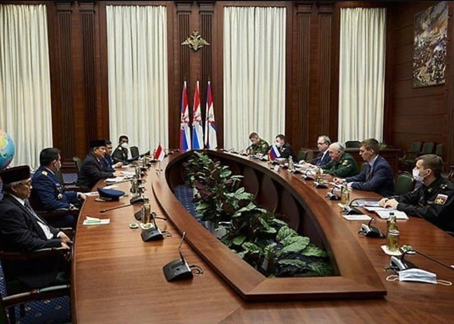 Pertemuan Prabowo dengan pihak Kemenhan Rusia di Moskow, 26 Maret 2021. (Dok situs Kemhan RI)