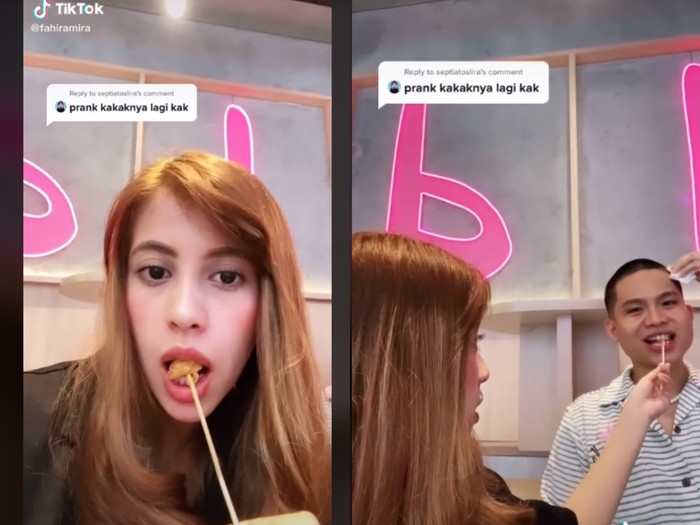 Prank kasih makanan bekas emutan orang orang lain Prank Suapi Makanan Bekas Emutan ke Orang Lain, TikToker Ini Dikecam Netizen