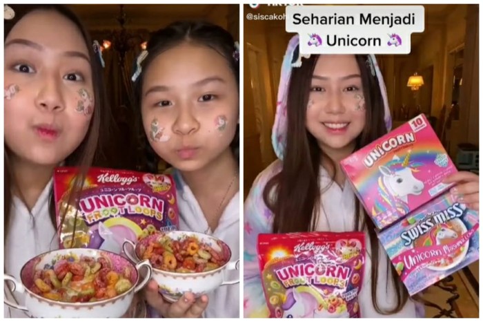 sisca kohl cicip makanan serba unicorn
