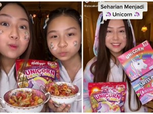 Gemas! Sisca Kohl Cicip Makanan Serba Unicorn, dari Sereal hingga Lolipop