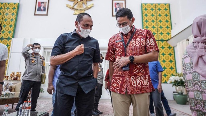 Menparekraf Sandiaga Uno dan Gubsu Edy Rahmayadi