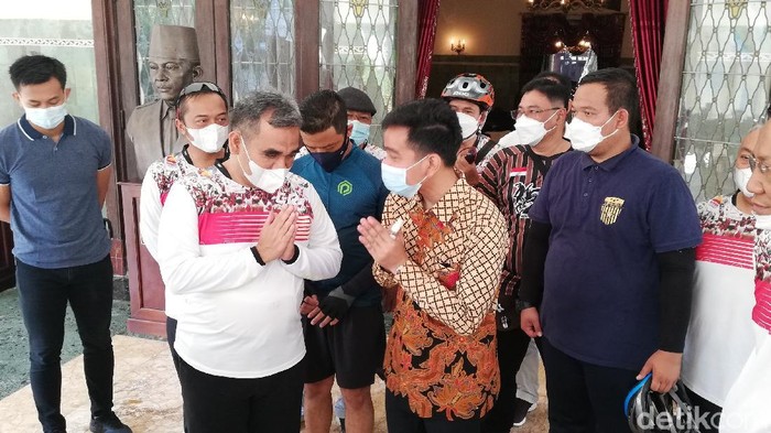 Sekjen Gerindra Ahmad Muzani temui Wali Kota Solo Gibran Rakabuming Raka, Minggu (28/3/2021)