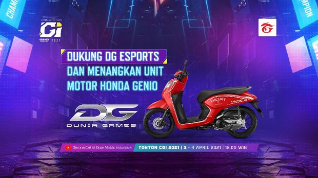 Akhir Pekan Ini! Dukung Tim Indonesia DG Esports di CGI 2021 Dan Menangkan Sepeda Motor Honda