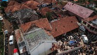 Sejumlah rumah di Kampung Cihalarang, Mekarsaluyu, Cimenyan, Kabupaten Bandung, rusak.