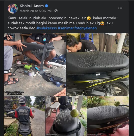 Jok Motor Dipasang Paku Jok Motor Dipasang Paku