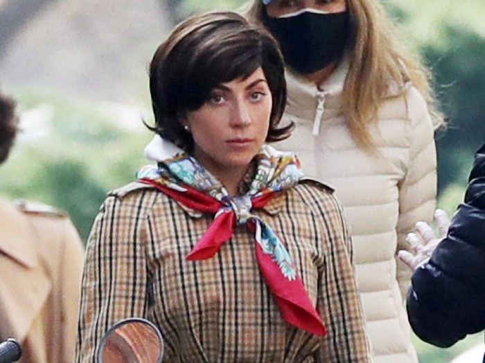 MILAN, ITALY - MARCH 11: Adam Driver and Lady Gaga are seen filming House of Gucci on March 11, 2021 in Milan, Italy. (Photo by Vittorio Zunino Celotto/Getty Images)
