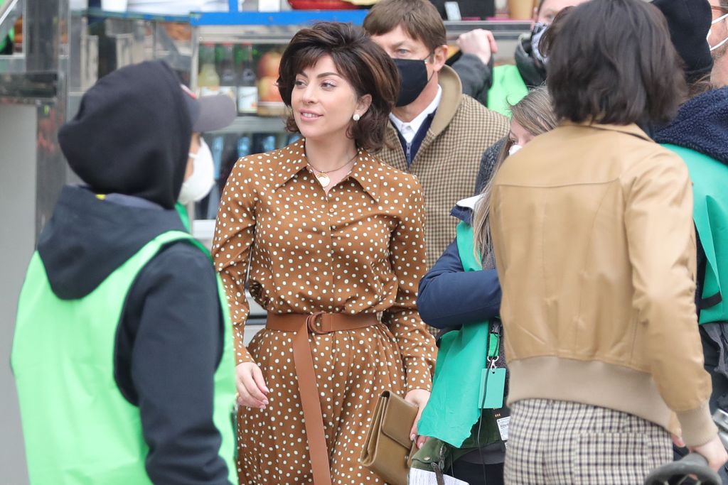 MILAN, ITALY - MARCH 11: Adam Driver and Lady Gaga are seen filming 'House of Gucci' on March 11, 2021 in Milan, Italy. (Photo by Vittorio Zunino Celotto/Getty Images)