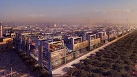Kota Masdar yang terletak 17 km dari Abu Dhabi, ibu kota Uni Emirat Arab. Pembangunan kota ini diperkirakan menghabiskan dana US$ 22 miliar. Kota ini direncanakan bisa menampung 50.000, tetapi kini hanya 300 orang. Istimewa/Dok.brightside.me.