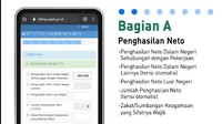 Pada bagian A poin 1 isinya penghasilan neto dalam negeri sehubungan dengan pekerjaan. Untuk penghasilan neto dalam negeri lainnya akan terisi otomatis. Kemudian isi jika ada penghasilan neto luar negeri. Jumlah penghasilan neto akan terisi otomatis. Isi juga jika ada zakat atau sumbangan keagamaan yang sifatnya wajib.Foto: Dok. YouTube Ditjen Pajak.