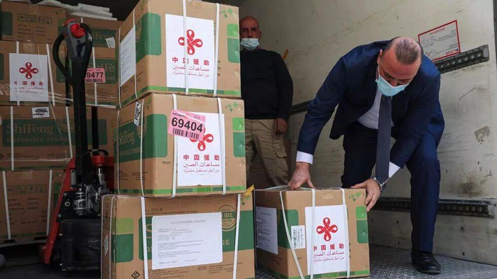 Mondays delivery was the largest single batch of coronavirus vaccines yet to reach the Palestinian territories ABBAS MOMANI AFP