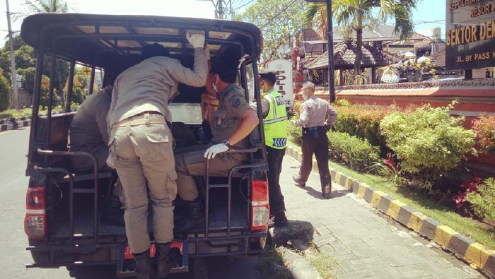 Satpol PP Denpasar Amankan WN Denmark Ngamuk