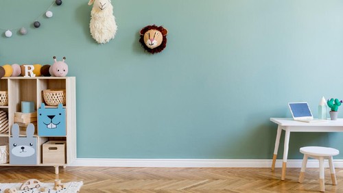 vibrant orange interior design background with peach colored armchair, lamp and cofee table with roses on modern moulding wall, 3d render