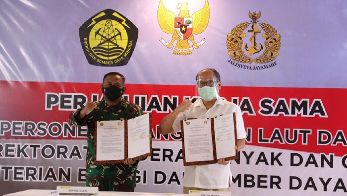 Kerja sama Kementerian ESDM dan TNI AL dalam kegiatan pengawasan migas di lepas pantai ini telah terjalin sejak 1967.