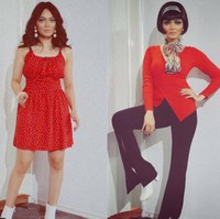 70’s fashion style, keterangan foto Rina Nose di Instagramnya. Tampilannya dengan rambut bob dan berponi memang tampak seperti gaya vintage Hollywood di era 70-an. Foto: Dok. Instagram/@rinanose16