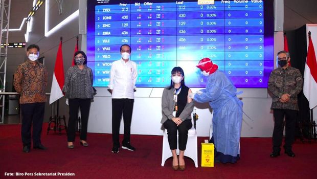 Vaksinasi di Bursa Efek Indonesia (BEI), Rabu 30 Maret 2021/Dok BEI