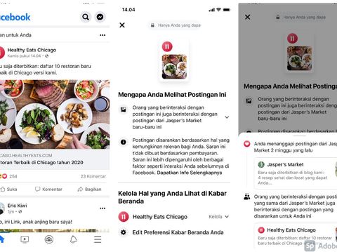 Fitur baru facebook mudahkan kontrol konten di News Feed