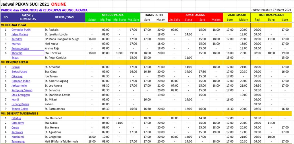 Jadwal Misa Kamis Putih 2021 / PAROKI SANTO LUKAS SUNTER ...