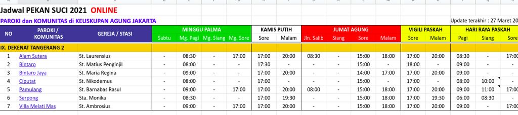 Jadwal Misa Kamis Putih 2021 - Misa Arwah & Doa - Katekese ...