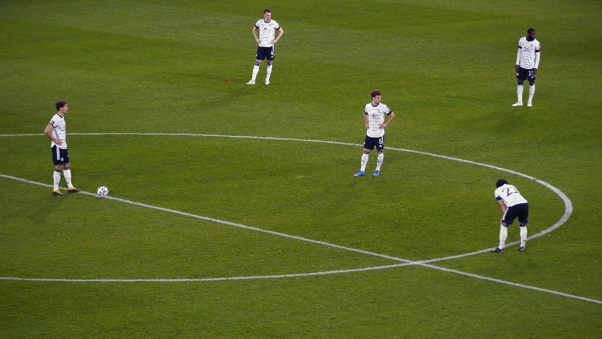 Jerman tampil mengecewakan saat dikalahkan Makedonia Utara 1-2. (Foto: Thilo Schmuelgen - Pool/Getty Im/Pool)