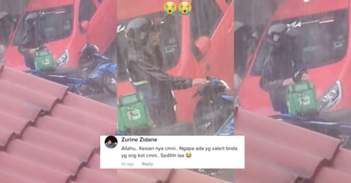 Kehujanan Tunggu Pembeli Ambil Makanan, Driver Ojol Ini Bikin Netizen Sedih Kehujanan Tunggu Pembeli Ambil Makanan, Driver Ojol Ini Bikin Netizen Sedih