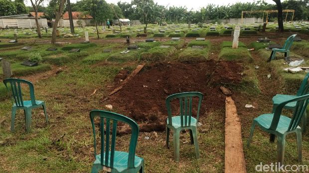 Makam jenazah Zakiah Aini penyerang Mabes Polri (Andhika/detikcom)
