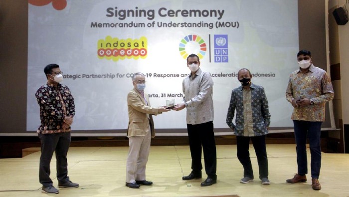 United Nations Development Programme (UNDP) bekerjasama dengan Indosat Ooredoo. Kerja sama ini untuk penanggulangan pandemi dan percepatan pembangunan nerkelanjutan (SDGs).