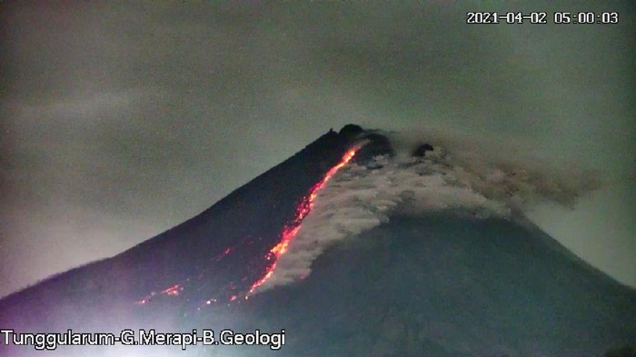 Erupsi Gunung Merapi 2/4/2021, pukul 05.00 WIB