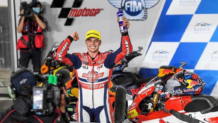 Fabio Di Giannantonio Fabio Di Giannantonio meraih podium ketiga di seri balapan Qatar di kelas Moto2. (Foto: dok.Istimewa)
