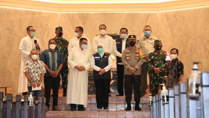 Menyambut Paskah, Forkopimda Jatim mengecek pengamanan di gereja. Hal ini untuk memberikan rasa aman kepada umat Kristiani.
