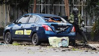 Ledakan terjadi sekitar pukul 10.28 Wita. Saat ledakan terjadi, sejumlah jemaah gereja tengah beribadah di lokasi. IRVAN ABDULLAH / AFP  