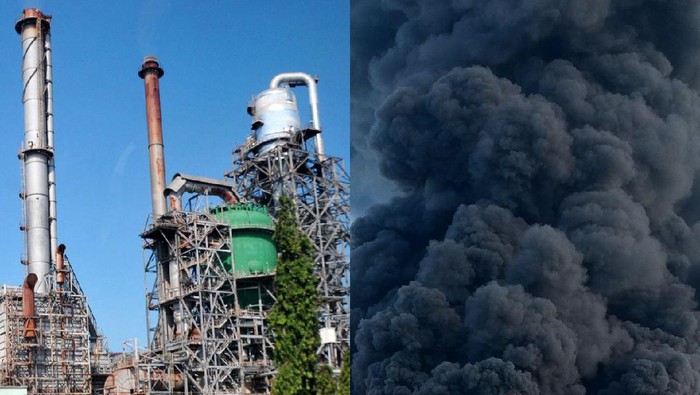 Kebakaran terjadi di kilang minyak PT Pertamina RU VI Balongan, Indramayu, Jawa Barat, Senin (29/3) lalu. Yuk lihat lagi Kilang Balongan sebelum dan saat terbakar.