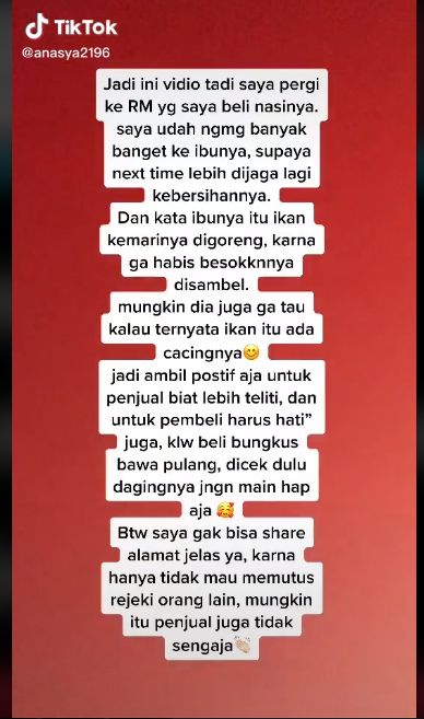 Jijik! Wanita Ini Temukan Belatung dalam Bungkusan Nasi Padang
