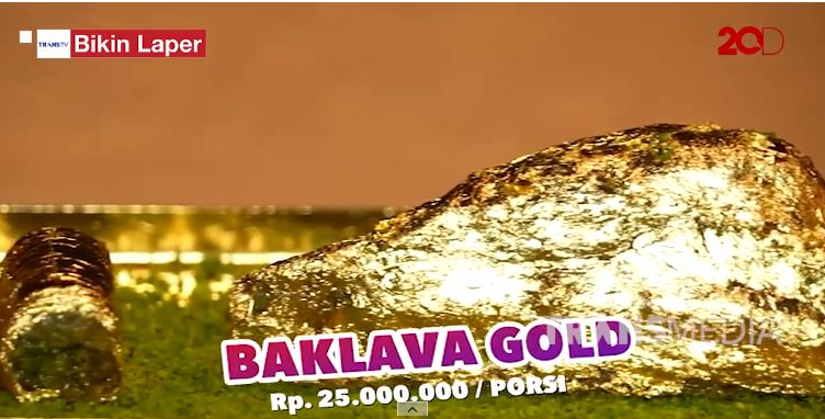 Bikin Laper! Mewahnya Steak dan Baklava Berlapis Emas Seharga Rp 25 Juta