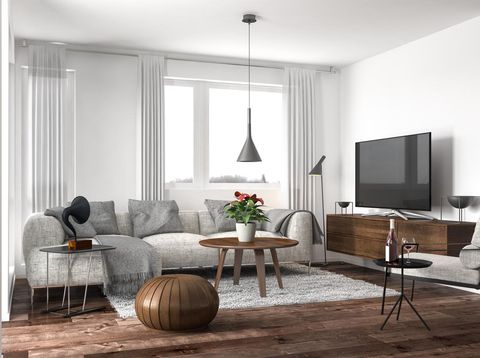 Modern living room. Render image.