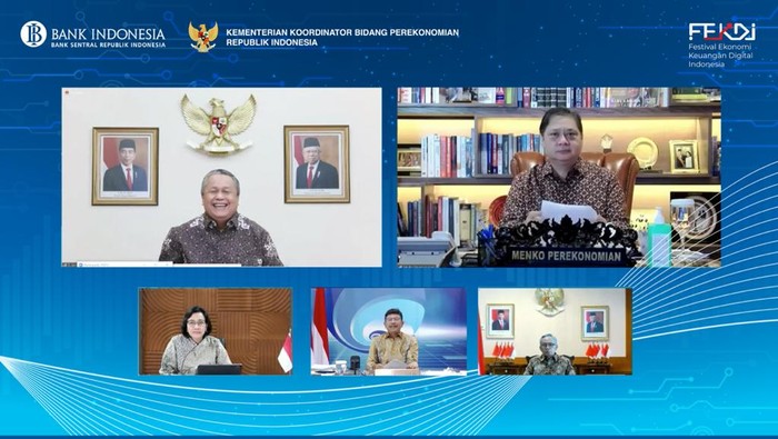 Peluncuran FEKDI 2021 hasil kerja sama Bank Indonesia (BI), Kemenko Perekonomian bersama Kementerian/Lembaga terkait hingga pelaku industri. Acara tersebut mengangkat tema ‘Bersinergi dalam Akselerasi Digitalisasi Ekonomi dan Keuangan Indonesia’, yang digelar secara virtual selama 4 hari, mulai tanggal 5 hingga 8 April 2021 mendatang.
