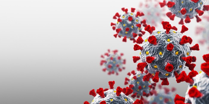 Coronavirus. COVID-19. Copy space. 3D Render